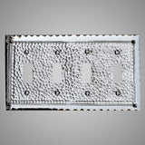 4 Gang Toggle Wall Switch Plate - Hammered Design