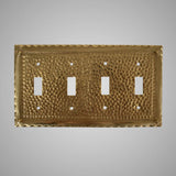 4 Gang Toggle Wall Switch Plate - Hammered Design