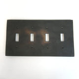 4 Gang Toggle Wall Switch Plate - Hammered Design