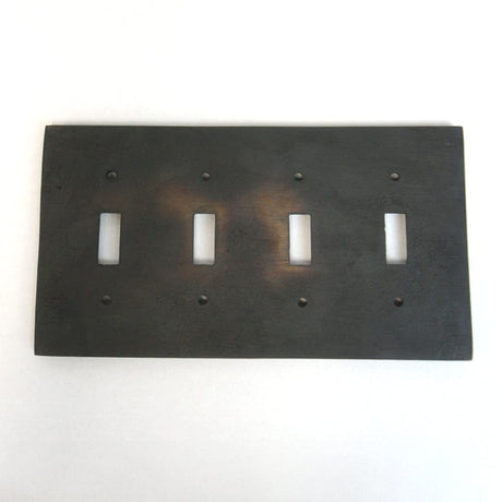 4 Gang Toggle Wall Switch Plate - Hammered Design