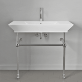 40" Cankton Fireclay Console Bathroom Sink with Brass Stand