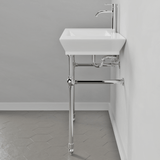 40" Cankton Fireclay Console Bathroom Sink with Brass Stand