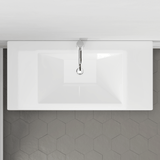 40" Cankton Fireclay Console Bathroom Sink with Brass Stand