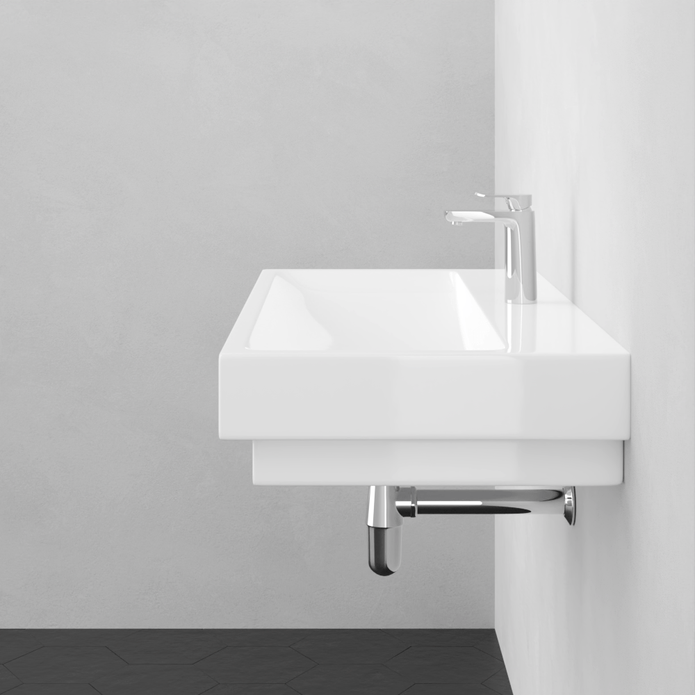 40" Vapster Fireclay Wall-Mount Bathroom Sink