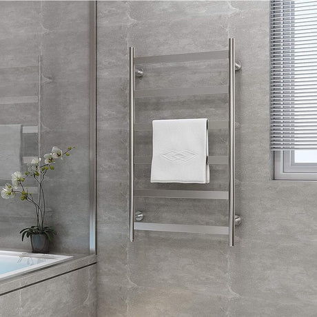 41" Tall 6 Flat Bar Wall-Mount Hard-Wiring/Plug in Towel Warmer