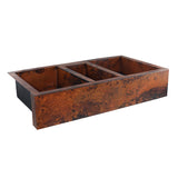 42" Gelsorp Hammered Copper Triple-Bowl Farmhouse Sink - Extra-Wide