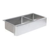 42" Glenway 60/40 Double-Bowl Stainless Steel Farmhouse Sink - Matte Hammered Steel