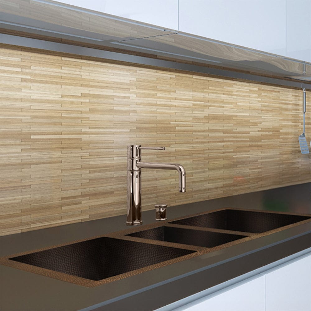 45" Buenavista Hammered Copper Triple-Bowl Drop-In Kitchen Sink