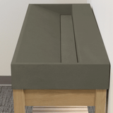 47" Thorold  Rectangular Cast Concrete Vessel Sink with Wood Stand - Dark Gray