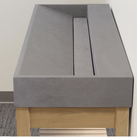 47" Thorold  Rectangular Cast Concrete Vessel Sink with Wood Stand - Light Gray