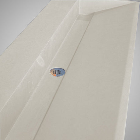 47" Thorold Rectangular Cast Concrete Vessel Sink with Wood Stand - White Sandstone