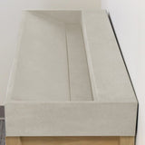 47" Thorold Rectangular Cast Concrete Vessel Sink with Wood Stand - White Sandstone