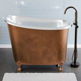 48" Alsta Copper Slipper Clawfoot Soaking Tub - Nickel Interior