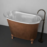 48" Alsta Copper Slipper Clawfoot Soaking Tub - Nickel Interior