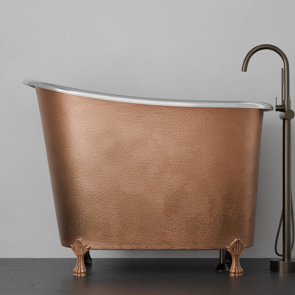 48" Alsta Copper Slipper Clawfoot Soaking Tub - Nickel Interior