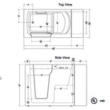 48" Bellingham Compact Walk-In Tub - 40" Height