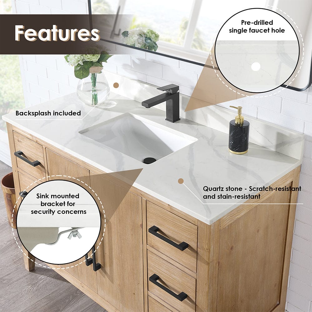 48" Belvedere Single Vanity for Undermount Sink
