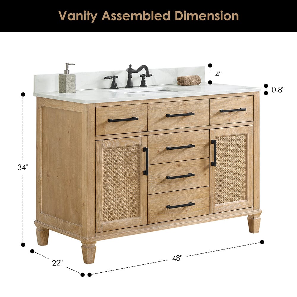 48" Catalpa Single Bathroom Vanity - Weathered Fir