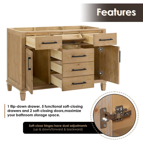 48" Catalpa Single Bathroom Vanity - Weathered Fir