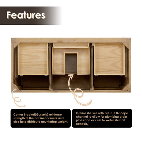 48" Catalpa Single Bathroom Vanity - Weathered Fir