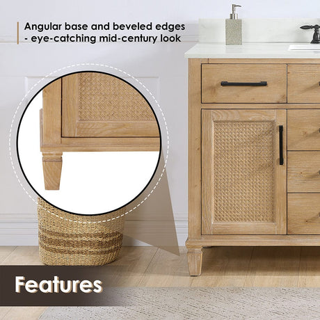 48" Catalpa Single Bathroom Vanity - Weathered Fir