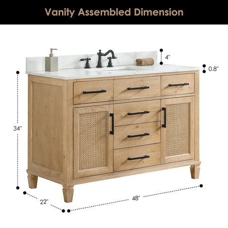 48" Catalpa Single Bathroom Vanity - Weathered Fir