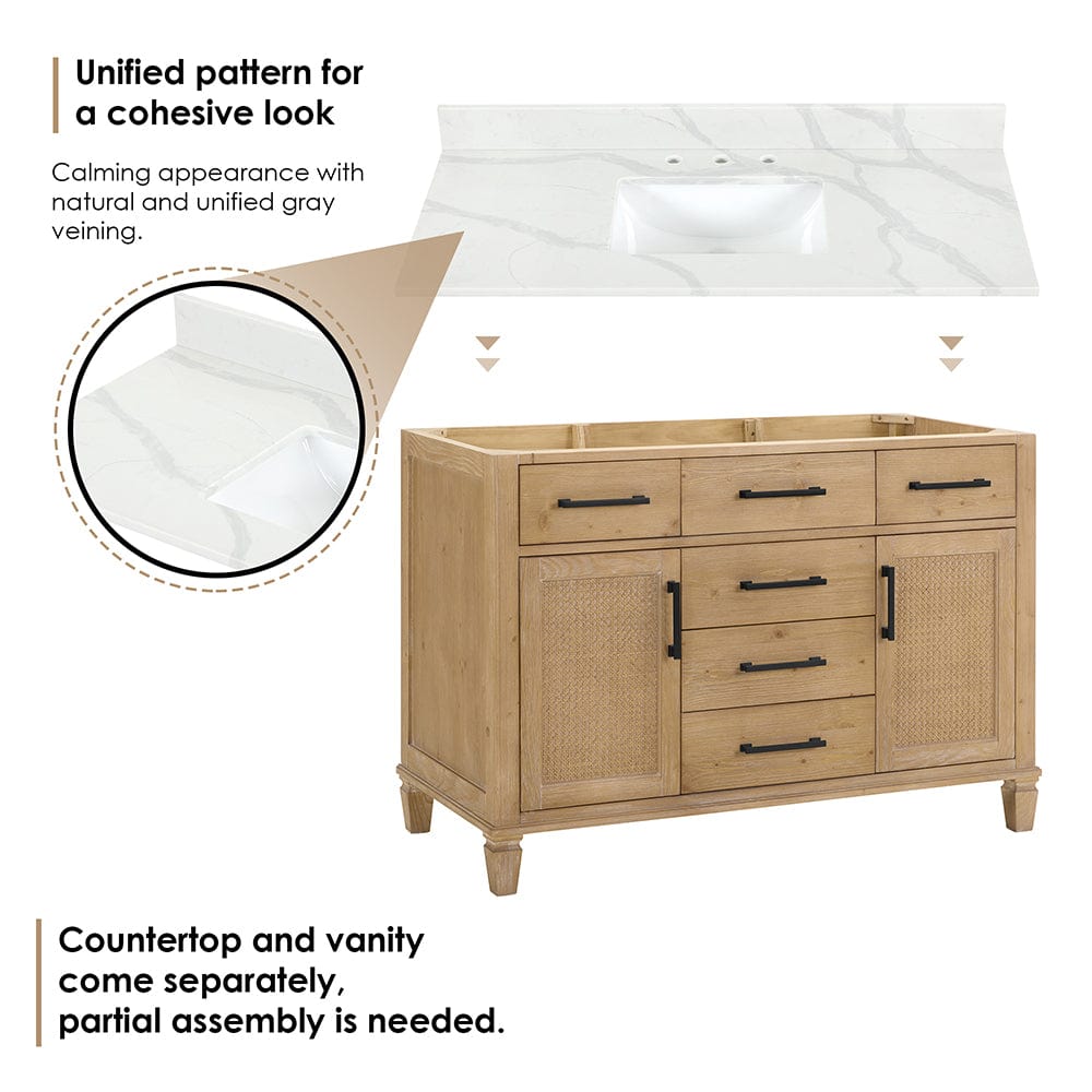 48" Catalpa Single Bathroom Vanity - Weathered Fir