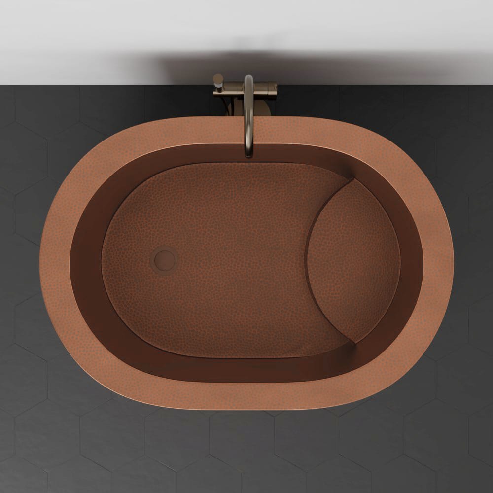 48" Fisk Antique Hammered Copper Japanese Soaking Tub