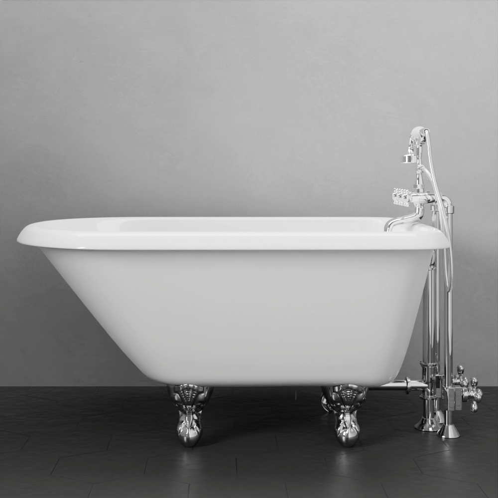 48" Macon Cast Iron Roll-Top Clawfoot Tub