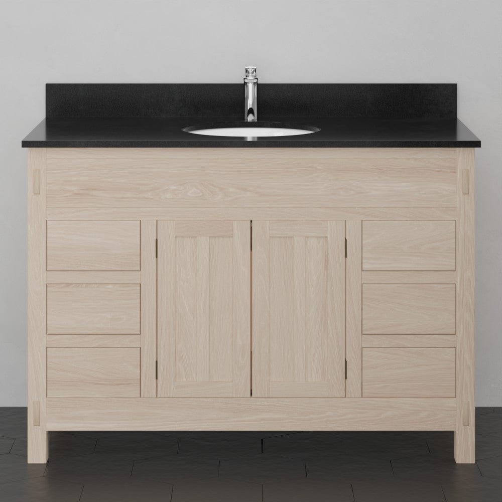 48" Mission 6 Drawer Unfinished Red Oak Vanity for Undermount Sink - Double Door - 34" Height