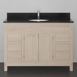 48" Mission 6 Drawer Unfinished Red Oak Vanity for Undermount Sink - Double Door - 34" Height