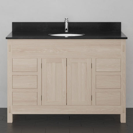 48" Mission 6 Drawer Unfinished Red Oak Vanity for Undermount Sink - Double Door - 34" Height