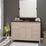 48" Mission 6 Drawer Unfinished Red Oak Vanity for Undermount Sink - Double Door - 34" Height