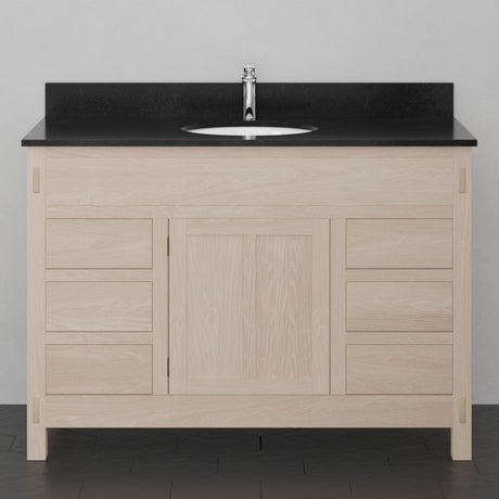 48" Mission 6 Drawer Unfinished Red Oak Vanity for Undermount Sink - Single Door - 34" Height