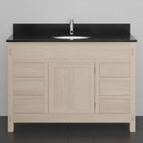48" Mission 6 Drawer Unfinished Red Oak Vanity for Undermount Sink - Single Door - 34" Height