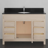 48" Mission 6 Drawer Unfinished Red Oak Vanity for Undermount Sink - Single Door - 34" Height