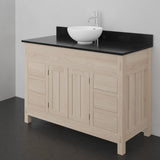 48" Mission 6 Drawer Unfinished Red Oak Vanity for Vessel Sink - Double Door - 34" Height