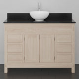 48" Mission 6 Drawer Unfinished Red Oak Vanity for Vessel Sink - Double Door - 34" Height
