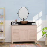 48" Mission 6 Drawer Unfinished Red Oak Vanity for Vessel Sink - Single Door - 34" Height