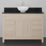 48" Mission 6 Drawer Unfinished Red Oak Vanity for Vessel Sink - Single Door - 34" Height