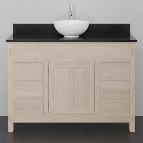 48" Mission 6 Drawer Unfinished Red Oak Vanity for Vessel Sink - Single Door - 34" Height