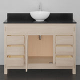 48" Mission 6 Drawer Unfinished Red Oak Vanity for Vessel Sink - Single Door - 34" Height