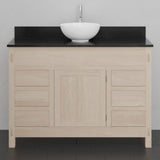 48" Mission 6 Drawer Unfinished Red Oak Vanity for Vessel Sink - Single Door - 34" Height