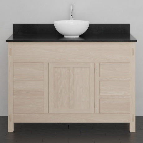 48" Mission 6 Drawer Unfinished Red Oak Vanity for Vessel Sink - Single Door - 34" Height