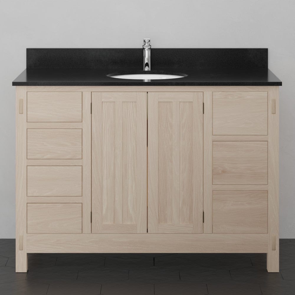 48" Mission 7 Drawer Unfinished Red Oak Vanity for Undermount Sink - 34" Height