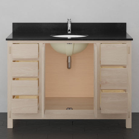 48" Mission 7 Drawer Unfinished Red Oak Vanity for Undermount Sink - 34" Height