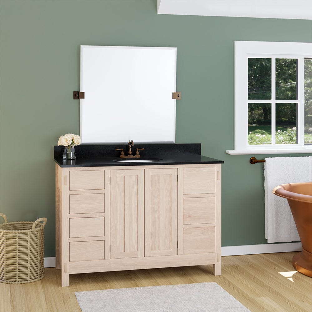 48" Mission 7 Drawer Unfinished Red Oak Vanity for Undermount Sink - 34" Height