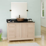 48" Mission 7 Drawer Unfinished Red Oak Vanity for Vessel Sink - 34" Height