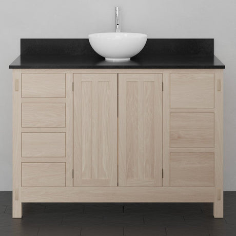 48" Mission 7 Drawer Unfinished Red Oak Vanity for Vessel Sink - 34" Height