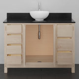 48" Mission 7 Drawer Unfinished Red Oak Vanity for Vessel Sink - 34" Height